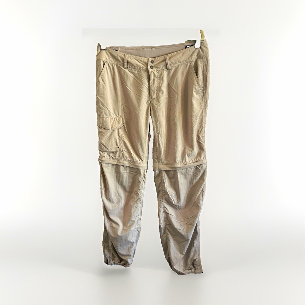 Columbia Womens Beige Ripstop Cargo Pants 10 Straight Leg convertible shorts